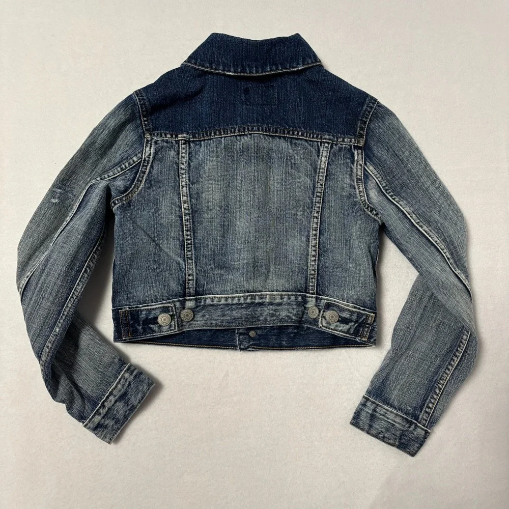Polo Ralph Lauren Kids Sz 10 Denim‎ Jacket Blue Distressed Trucker Style